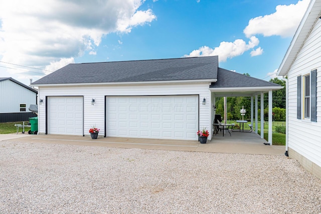 view of garage