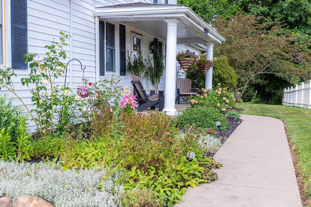 entrance to property with a porch