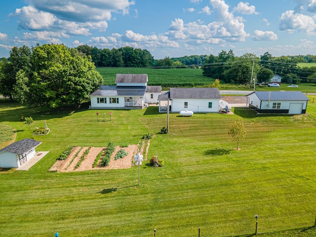 drone / aerial view with a rural view