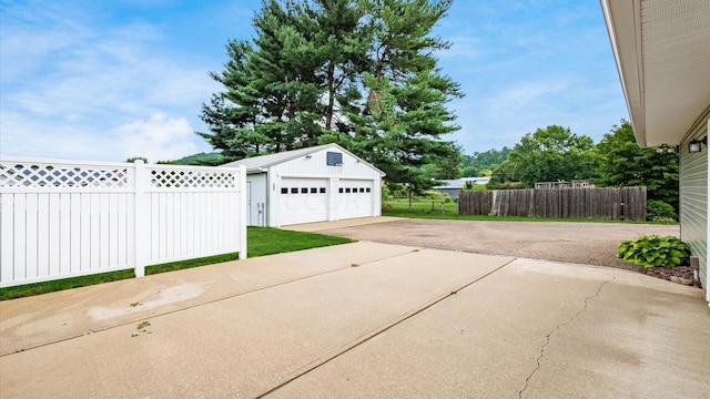 view of garage