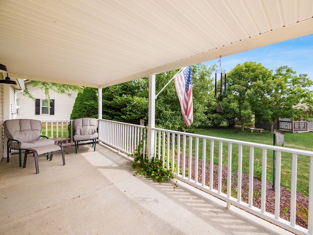 view of patio with a porch