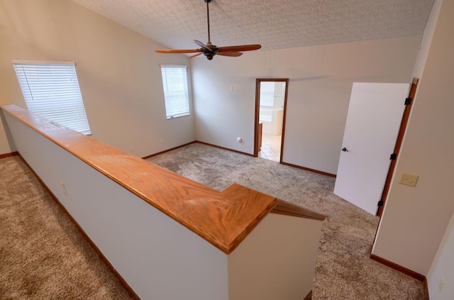 7265 Bromfield Dr, Canal Winchester, OH 43110 - interior space with carpet flooring, ceiling fan, and a textured ceiling