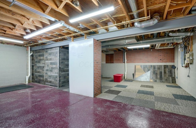 7265 Bromfield Dr, Canal Winchester, OH 43110 - unfinished basement with electric panel and concrete block wall