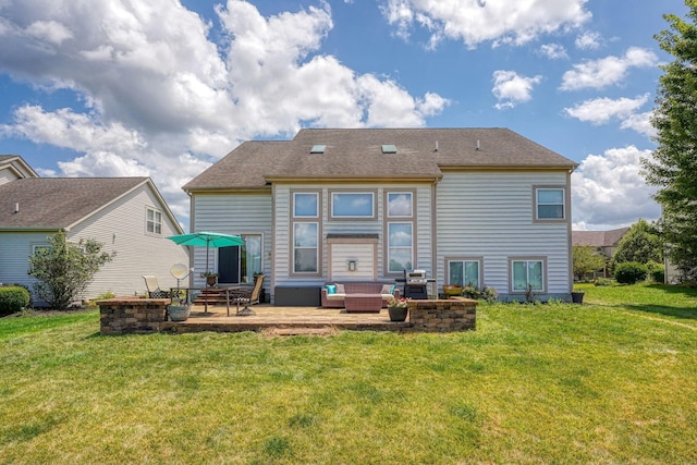 7265 Bromfield Dr, Canal Winchester, OH 43110 - back of property featuring outdoor lounge area, a patio, and a lawn