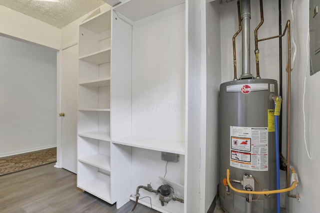 utility room with water heater