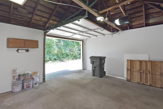 garage featuring a garage door opener