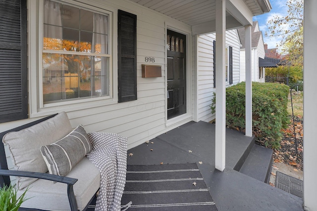 view of patio with a porch