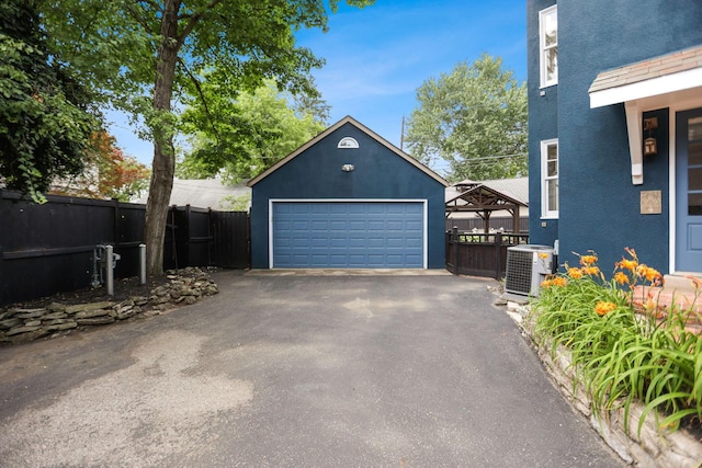 garage with central AC unit