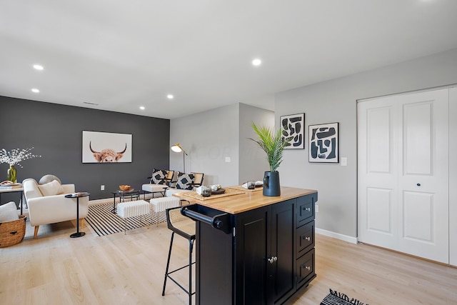 office space featuring light hardwood / wood-style floors