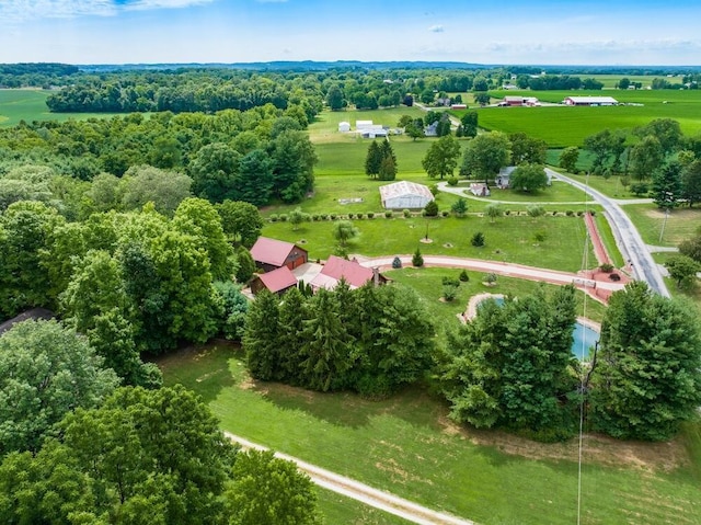 drone / aerial view featuring a rural view