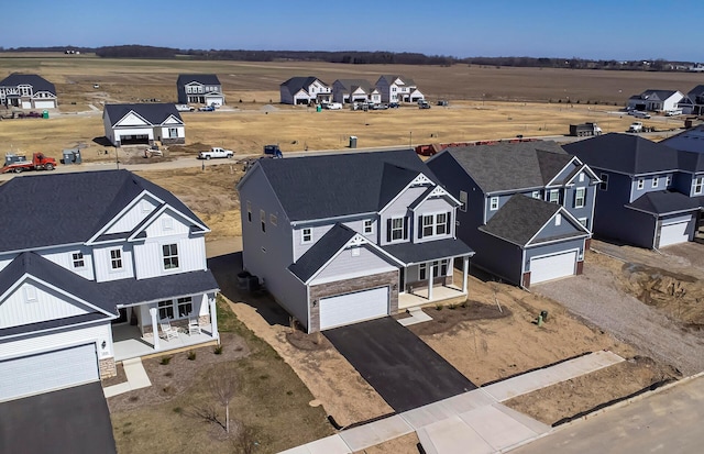 aerial view with a residential view