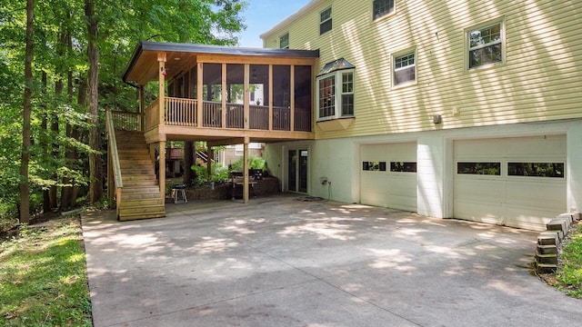 exterior space featuring a sunroom