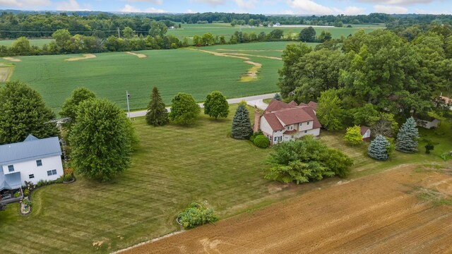 drone / aerial view with a rural view