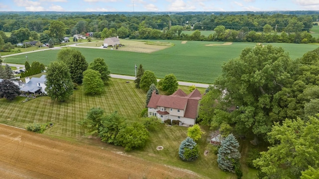 bird's eye view with a rural view