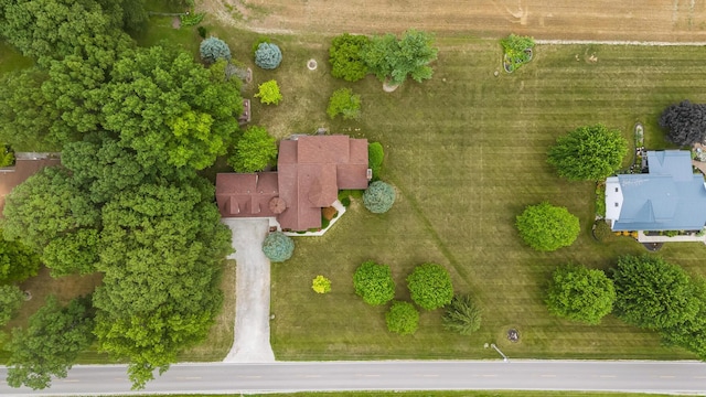 aerial view featuring a rural view