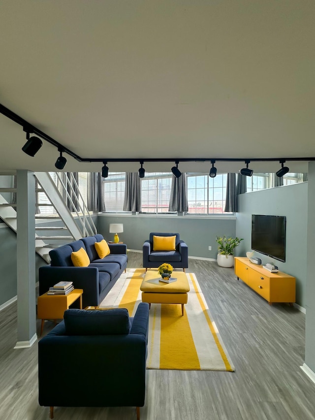 living room featuring hardwood / wood-style flooring