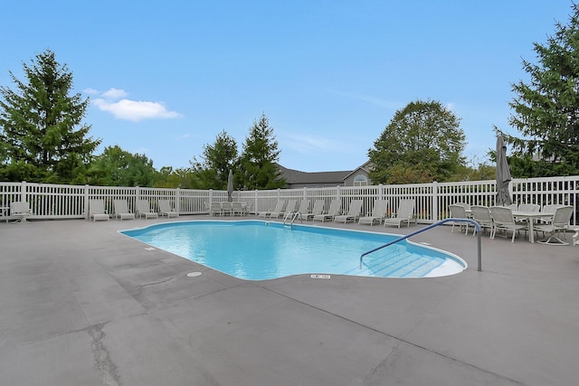 view of pool featuring a patio area