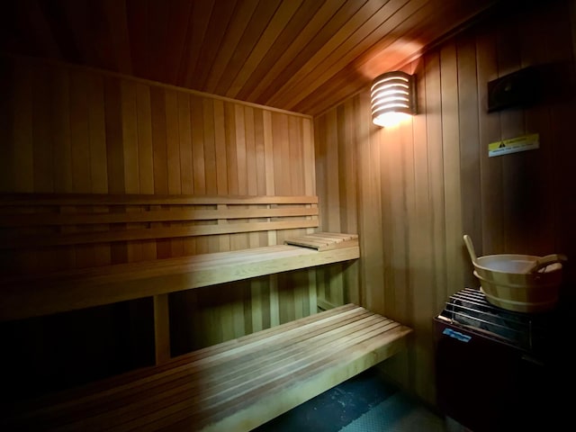 view of sauna