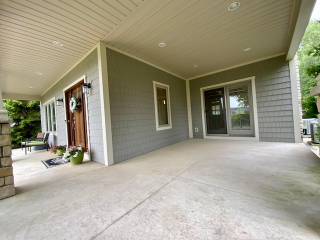 view of patio / terrace featuring central AC