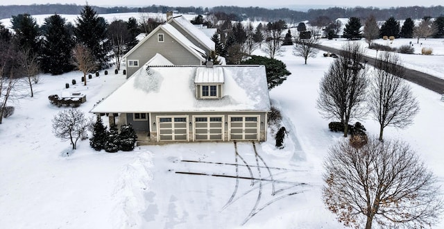 view of snowy aerial view