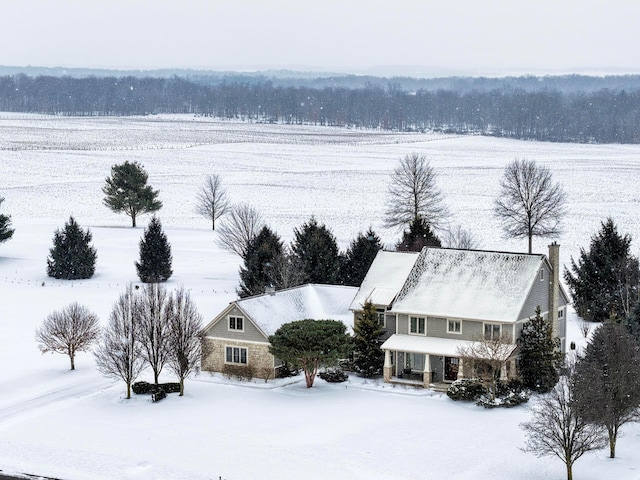 view of snowy aerial view