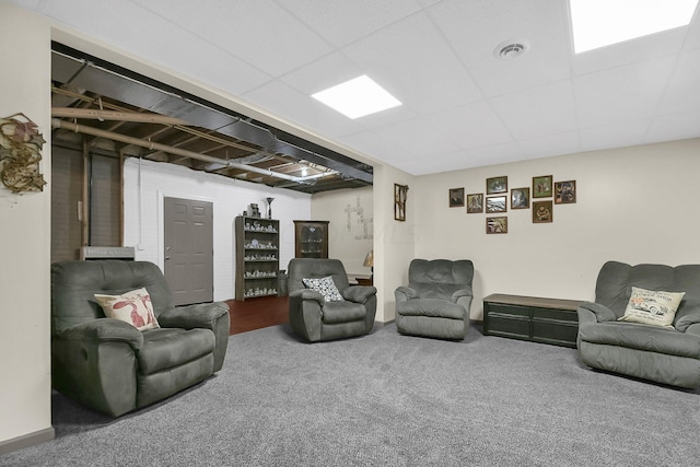 living room featuring carpet floors