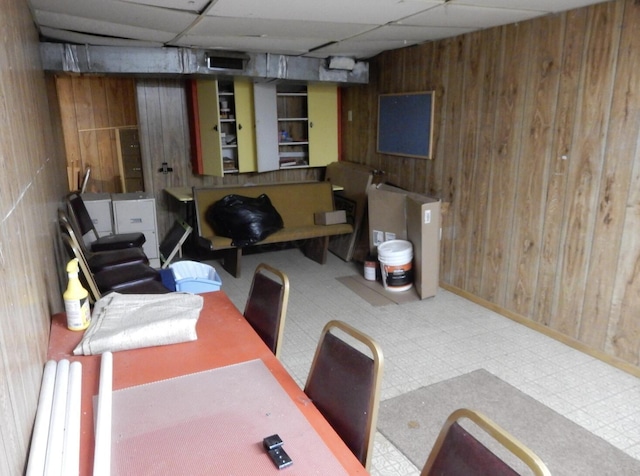 160 Commerce St, Lockbourne, OH 43137 - office space with wooden walls, a drop ceiling, and tile patterned floors
