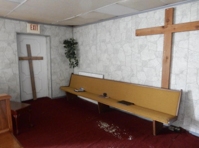 160 Commerce St, Lockbourne, OH 43137 - finished below grade area featuring a paneled ceiling