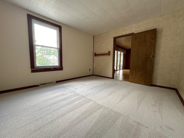 carpeted empty room featuring a wealth of natural light