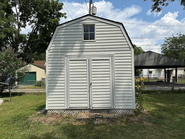 view of outbuilding featuring a gazebo and a yard