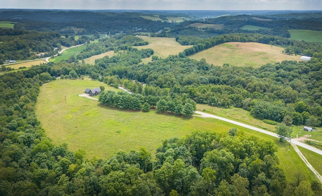 drone / aerial view with a rural view