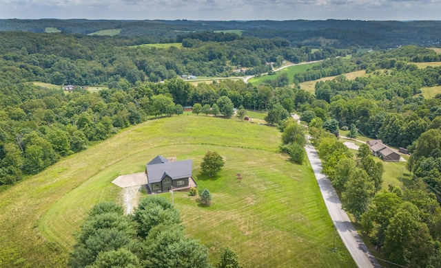 aerial view featuring a rural view