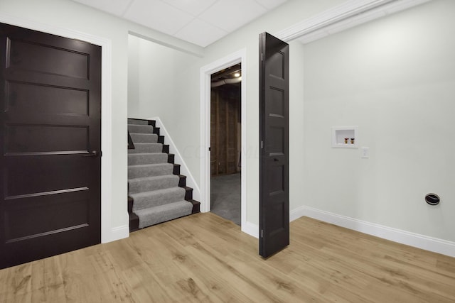 foyer entrance featuring light hardwood / wood-style floors