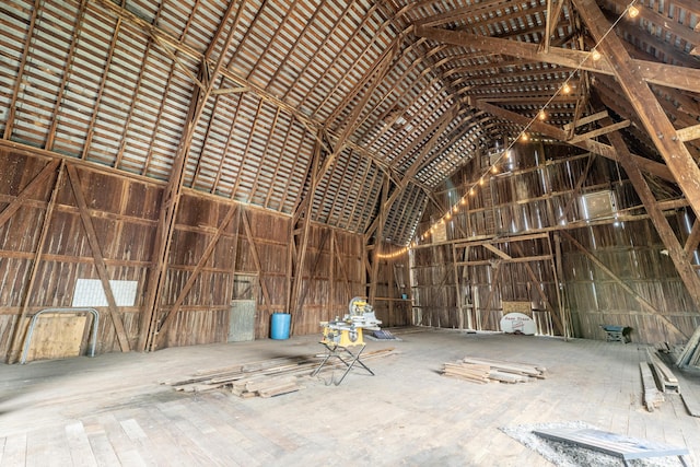 view of unfinished attic