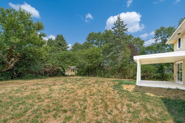 view of yard with a patio