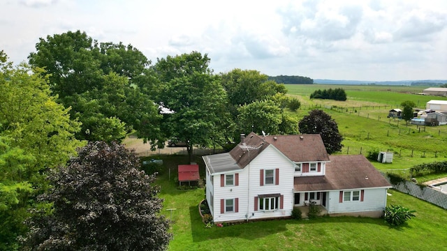 bird's eye view with a rural view