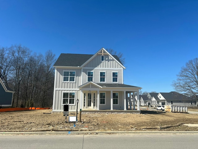 view of front of house featuring a porch and board and batten siding