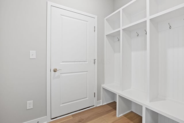 mudroom featuring light wood-type flooring