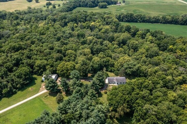 aerial view featuring a rural view