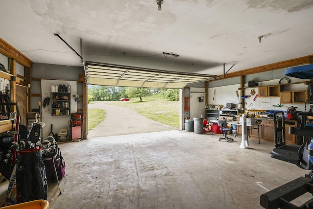 view of garage