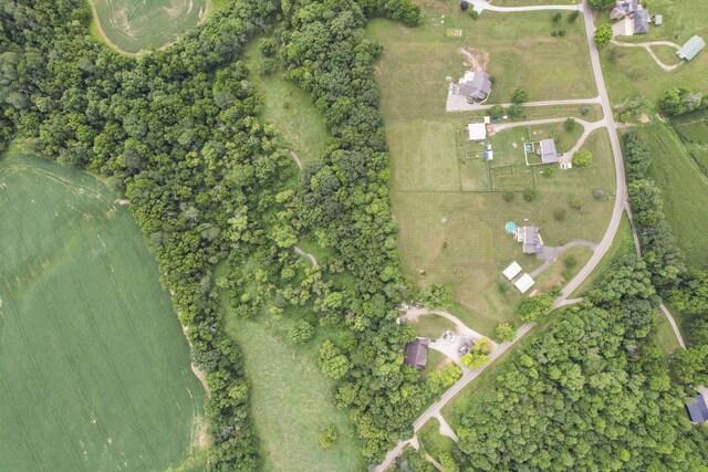 bird's eye view featuring a rural view