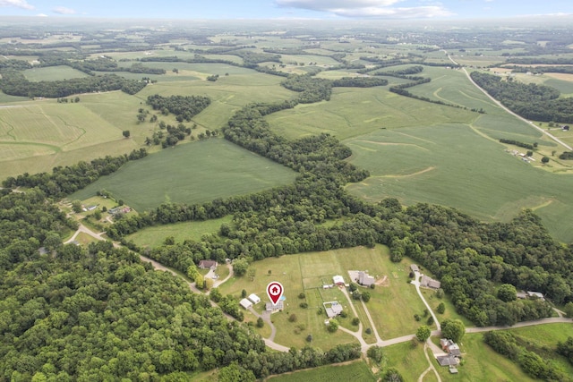 aerial view with a rural view