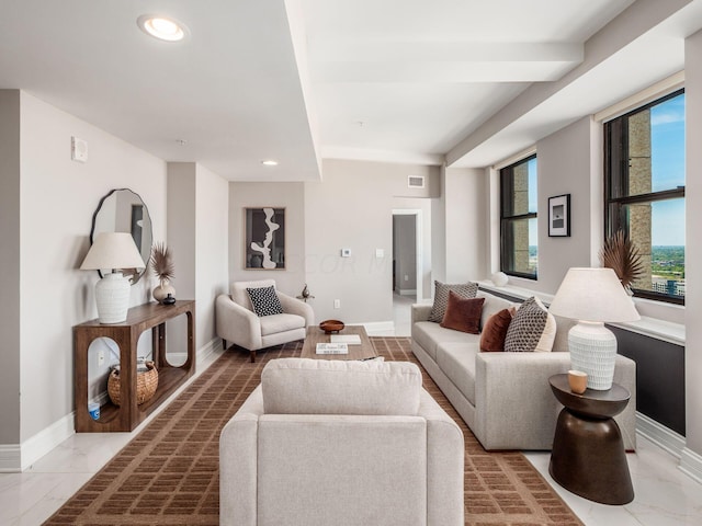 50 W Broad St Unit 2905, Columbus, OH 43215 - living area featuring recessed lighting