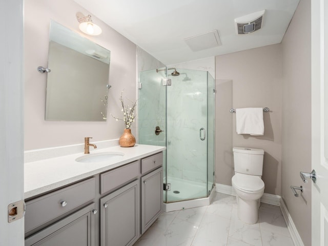 50 W Broad St Unit 2905, Columbus, OH 43215 - full bath with marble finish floors, vanity, and a marble finish shower