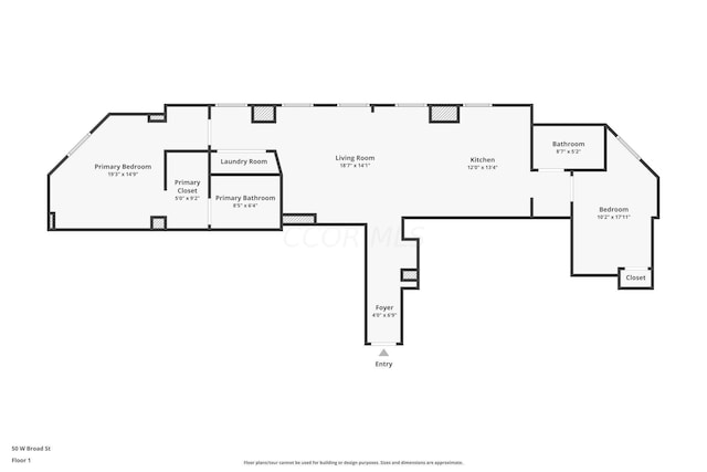 50 W Broad St Unit 2905, Columbus, OH 43215 - view of room layout
