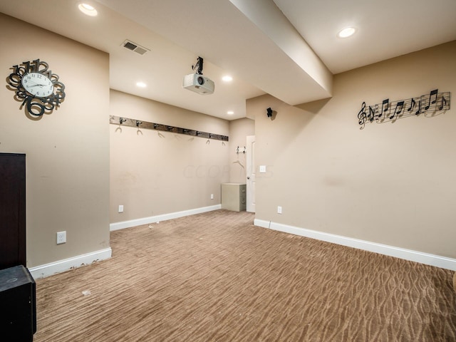 interior space featuring carpet flooring