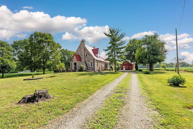 exterior space with a front lawn