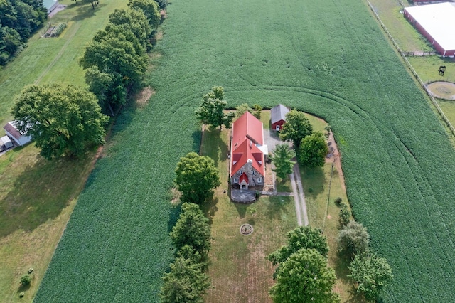 aerial view with a rural view