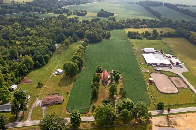 drone / aerial view featuring a rural view