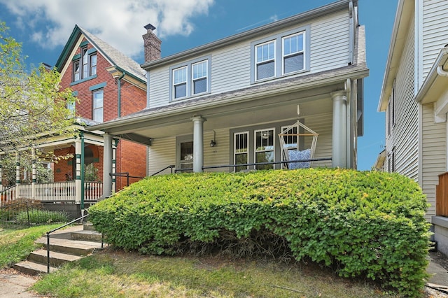 view of front of property featuring a porch